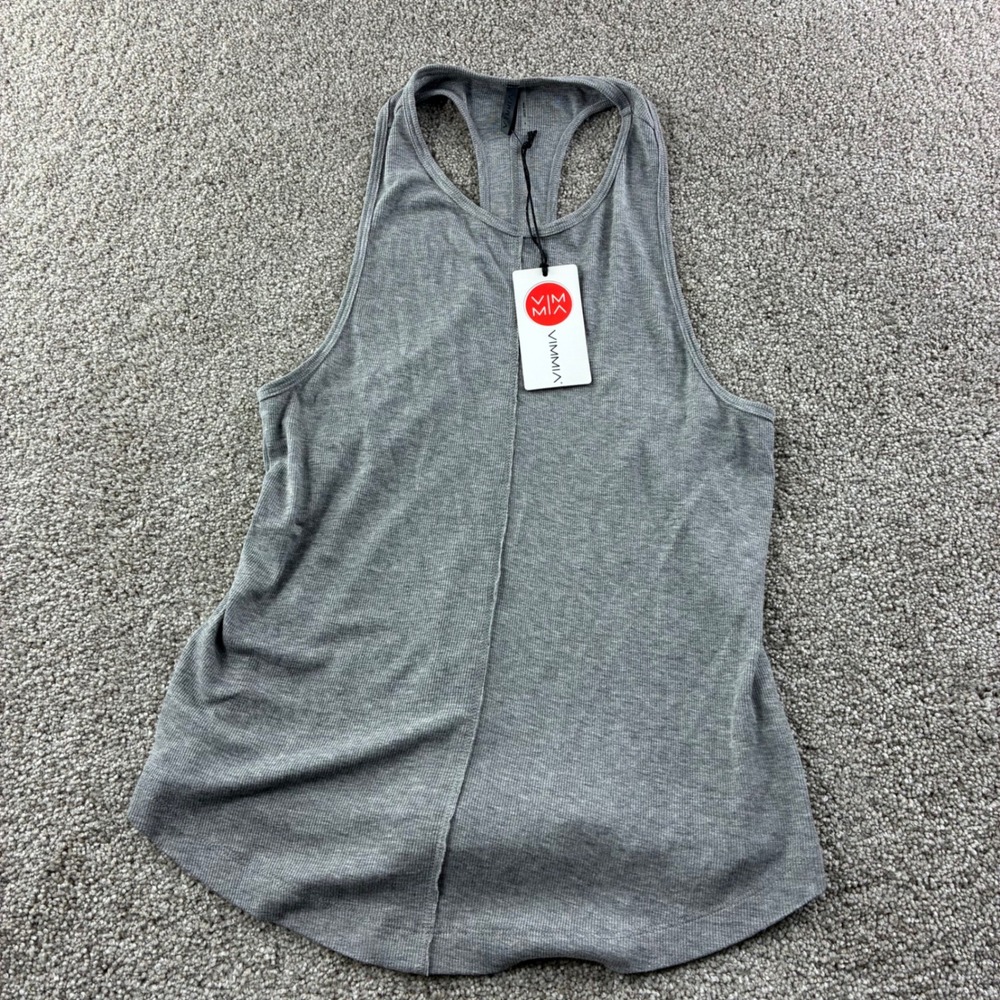VIM MIA Serenity Racer Tank Top‎ Sleeveless Shirt Yoga Gray Size Med Active NWT